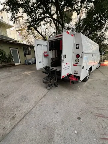 Magnet Plumbing service vehicle on-site for Slab Leak Repair in Aventura Palms
